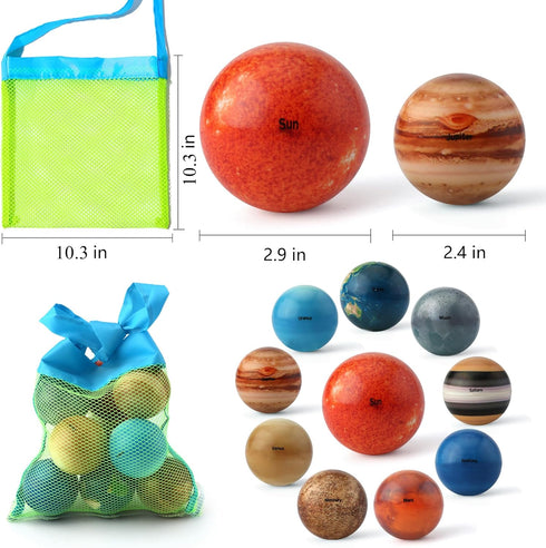 Set 3-5-8-10 Solar System Planets Toys for Kids, STEM Educational Sensory Toys for Autistic Children Non-Toxic, Space