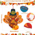 37 Pieces Fall Thanksgiving Felt Craft Kit, DIY Turkey Pumpkin Set with Detachable Maple Leaves