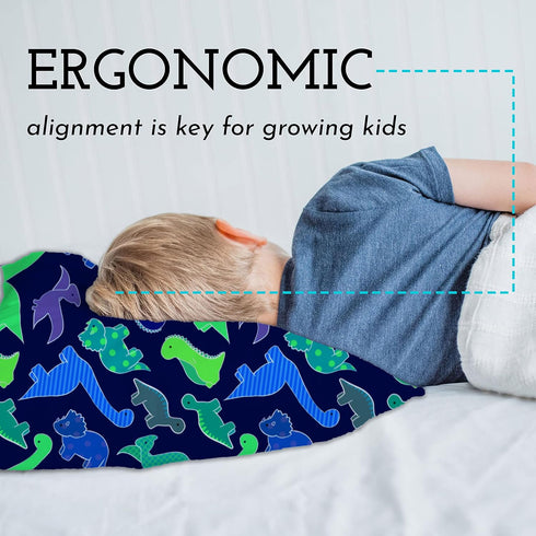 16x22 5-10 Little Sleepy Head Youth Pillow with Hypoallergenic Cotton Pillow case Youth Pillows for Sleeping Age