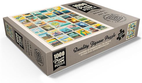 1000 MyPuzzle Florida: Multi-Image Print, Vintage Poster - Premium Piece Jigsaw Puzzle for Adults