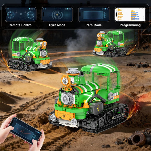 QHECTTY 6-14, 5in1 732 Sets Sets STEM Robot Building Kits for Kids Remote & APP Controlled STEM Tractor/Frog/Robot