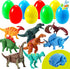 JOYIN 8 Pcs Easter Prefilled Eggs Filled with Deformable Transforming Dinosaur with
