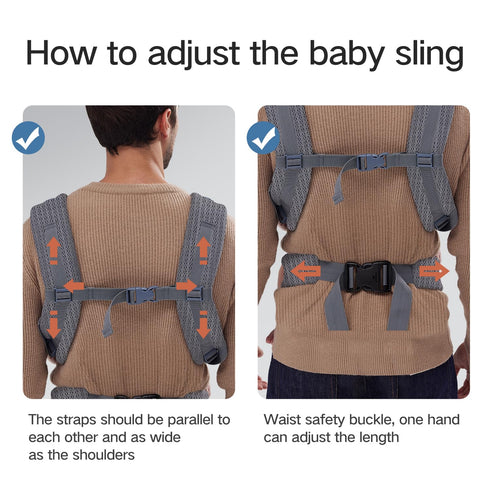 YEMKEZO Cozy (Summer-Gray) Baby Carrier Newborn to Toddler,Newborn Carrier with Head Support, Baby Holder Carrier