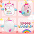 17" Birthday Unicorn Plush Pillow Cute Soft Unicorn Stuffed Animal Pillow Happy Unicorn Birthday Gifts for Kids Girls and Boys Home Decoration