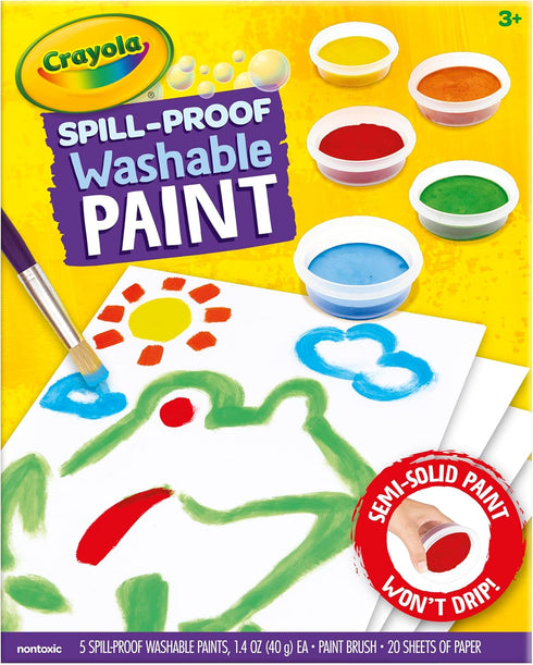 Crayola Spill Proof Paint Set, Washable Paint for Kids Ages 3-6