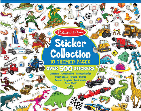 Melissa & Doug Sticker Collection Book: Dinosaurs, Vehicles, Space, and More - 500+ Stickers