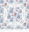 LZYRF Red and Blue Chinoiserie Christmas Mahjong Mat 31.5 x 31.5 in, Grandmillennial