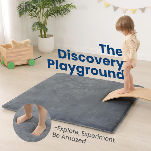 Floor,1.3" 50"50" Tummy Huloo Sleep Baby Play Mat for Thick Elasti-Foam Playpen Mat for Time,Water Repellent Soft Coral