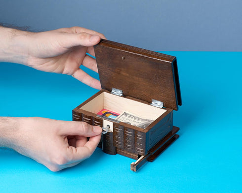 Puzzle Box - Secret Wooden Puzzle Box with Hidden Compartments for Money and Gift Cards