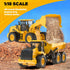 9-Channel 1:18 100-Minute Remote Control Wheel Loader Scale Construction Toy, Realistic Sounds & Lights, All-Terrain