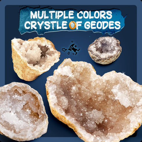 Geodes with Crystals Break Open 10 Premium Geode Kit - STEM Educational Crystal Toys for Boys and Girls