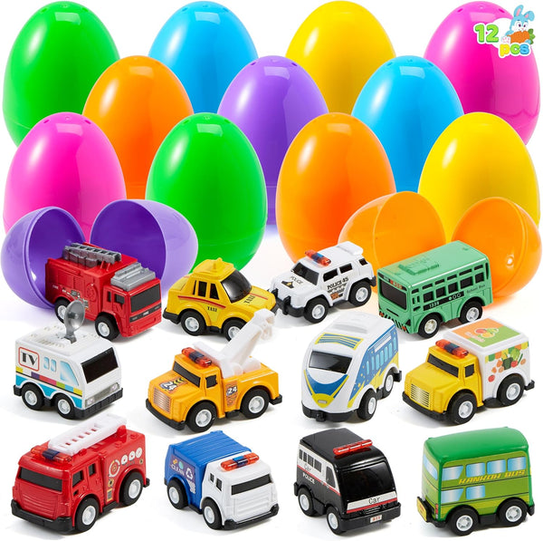 JOYIN 12 Pcs Prefilled Easter Eggs with Toys, Plastic Eggs with Alloy