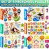 1-3 6XSET 2-4 3-5 QUOKKA Wooden Puzzles for Toddlers Chunky Toddler Puzzles Ages Learning Animals Numbers Alphabet