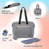 Dikaslon Large Diaper Bag Tote for Mom and Dad, Multifunction Baby Tote Bag with Pacifier Case and Changing Pad, Grey