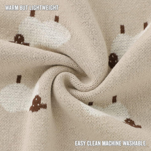 100% Cozy Baby Swaddle Blanket - Luxury Cotton Knit Soft Lightweight Unisex Receiving Stroller Quilt Blanket for Shower