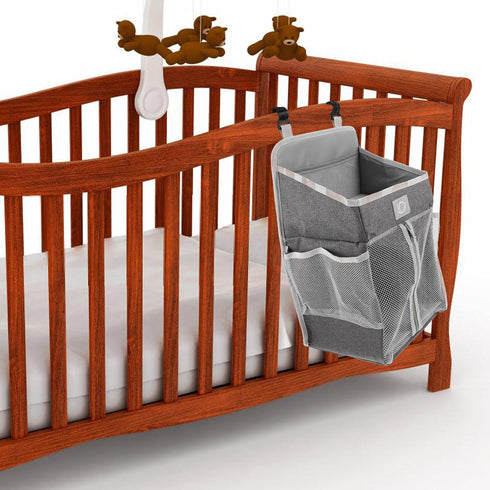 Toddmomy Large Hanging Storage Bag and Diaper Organizer for Nursery Breathable Mesh Crib Hanging Caddy with Multiple
