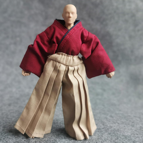 1/12 Samurai Uniform Kimono Clothes for 6" SHF MEZCO - 3ATOYS Vtoys Action Figure Doll Clothes (Red)