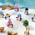 Cute Penguin Characters Collection Playset, Mini Cartoon Penguin Figurines, Cake Decoration for Boys Girls Birthday
