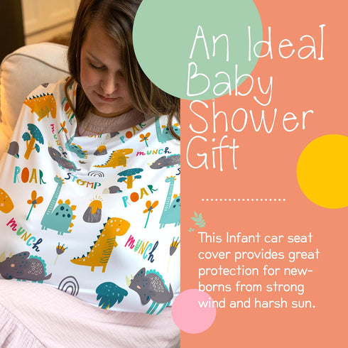Honey Lemonade - Baby Car Seat Cover - Breastfeeding Baby Nursing Cover Carseat Canopy - Multifunctional Stretchy Soft