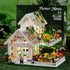 Set 8-12 Flower House Building Mini with LED, City Street View Greenhouse Building Blocks Toy, Valentine Xmas Gift
