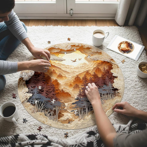 1000 3D Piece Puzzle for Adults - Cave Forest Jigsaw Puzzles Paper-Cutting Art - Brain Teaser Adult Puzzles -Impossible