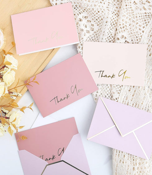 36 4x6 Inches High-end Thank You Cards with Envelopes - PK Heavy-duty Gold Thank You Notes Baby Shower Thank You Cards