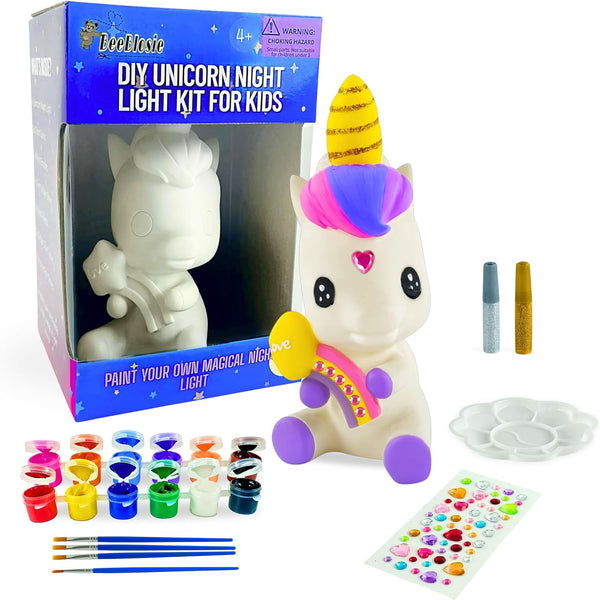 BeeBlosie Paint Your Own Unicorn Night Light Kit for Kids Ages 4-8 DIY