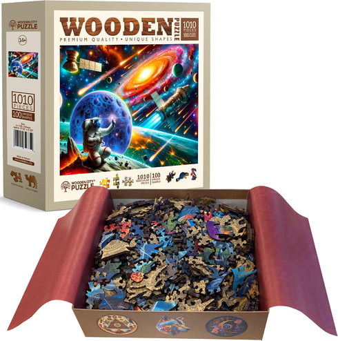 1000 21.25 15.5 inches WOODEN.CITY Cosmic Exploration Wooden Space Puzzle Piece - x - Made in EU