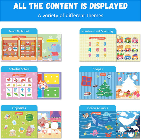 3-5, 3-6, Montessori Busy Book for Toddlers Preschool Learning Activities, Toddler Learning Binder, Busy Book for Kids