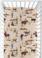 Sweet Jojo Designs Fitted Baby Crib Sheets, Western Cowboy, Standard Size, Boys, Infant Nursery