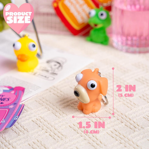 32 JOYIN Pcs Valentines Day Pop-Eye Cute Keychains with Cards, Fidget Toys Squeezable Relief Stress for Toddlers