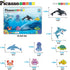 PicassoTiles Magnet Tile Building Blocks, 8 Marine Animal Action Figures Compatible Playset for Kids Toys