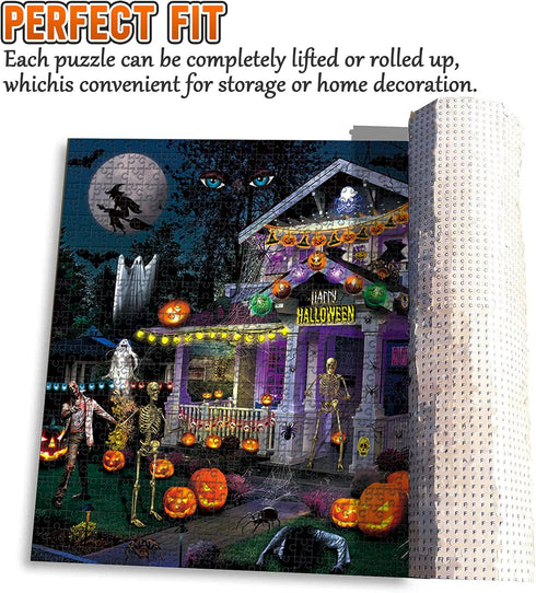 Halloween Jigsaw Puzzles for Adults - 1000 Pieces, Haunted House Party Puzzle, Home Decorations