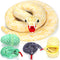 53 Inch Giant Snake Plush Mommy with 3 Babies - Realistic Golden Python Stuffed Animal Easter Gift for Kids