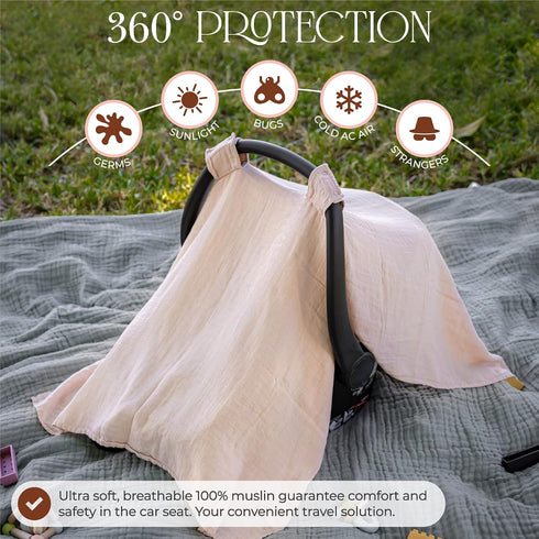 Comfy Cubs Swaddle Blankets for Baby Girl & Boy, Easy Adjustable Sleep Sack with Easy Access Zipper and Muslin Cotton