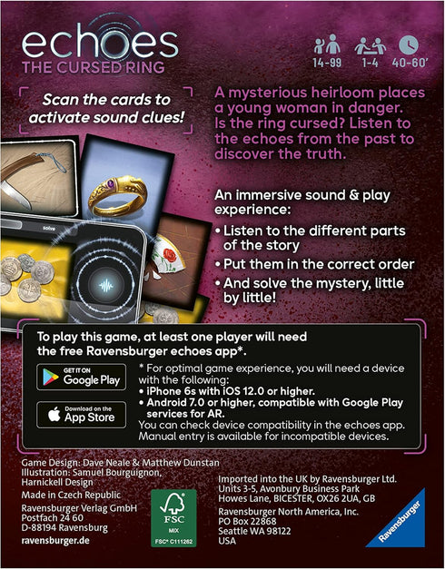 Echoes The Cursed Ring Audio Murder Mystery Game for Adults & Kids Age 14+