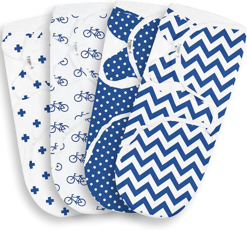 BaeBae Goods Navy Bicycles Swaddle Blanket wrap (S/M)