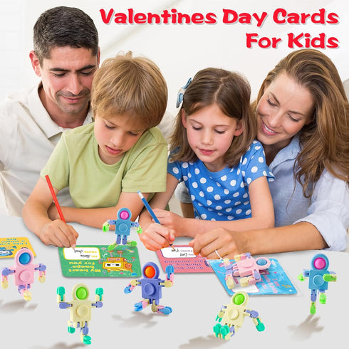 24 PACK SpringFlower Valentines Day Cards For Kids Classroom With Fidget Sensory Spinner Toys For Classroom Gift