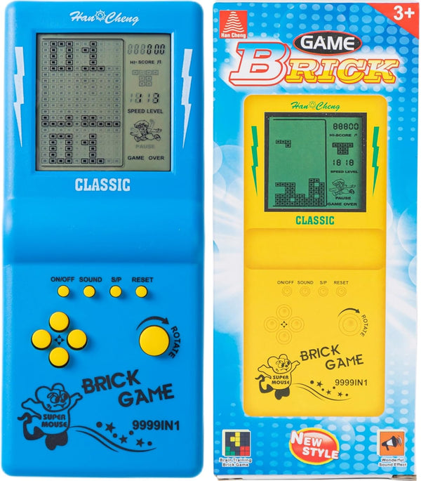 Brick Game Console: Retro Handheld Game Console with 3.5-inch Screen & Built-in 23 Games (Blue)