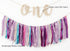 1st Set PapaKit Girl Birthday High Chair Premium Decoration - Sparkle Purple & Teal Ribbon Garland, Crown, One Banner