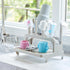 100% countertop PopYum Seattle Gray Space Saving Drying Rack from Recycled Bottles with Clear Frosted Silicone Drying