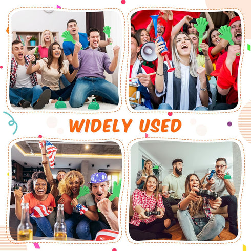 ZCYSRLQIN 24 Pcs Hand Clappers and Metal Cowbells Noise Makers Cheering Clappers Cow Bells Handle Cheers Dance