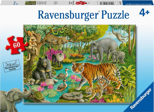 Ravensburger 60-Piece Animals of India Jigsaw Puzzle for Kids | Sturdy, Colorful, Eco-Friendly, Ideal Toy for Ages 4-8