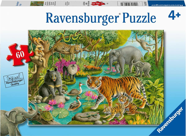 Ravensburger 60-Piece Animals of India Jigsaw Puzzle for Kids | Sturdy, Colorful, Eco-Friendly, Ideal Toy for Ages 4-8