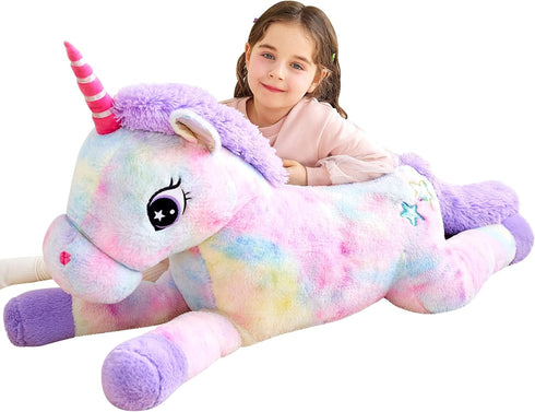 IKASA Giant Unicorn Stuffed Animal Plush Toy | 43 inches Large Cute Jumbo Plushie for Kids & Girls