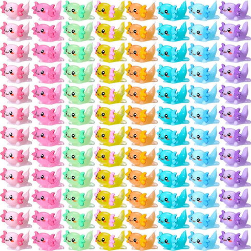Liliful 120 Pcs Christmas Mini Resin Axolotl Toy, Miniature Axolotl Figurine for DIY Crafts