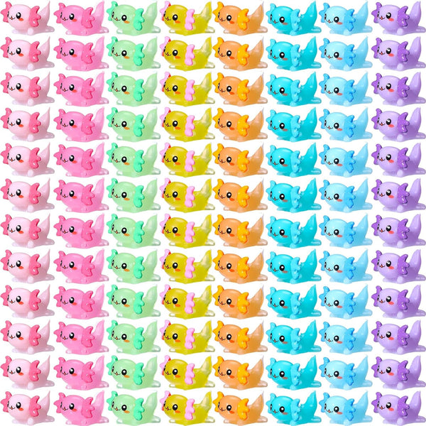 Liliful 120 Pcs Christmas Mini Resin Axolotl Toy, Miniature Axolotl Figurine for DIY Crafts
