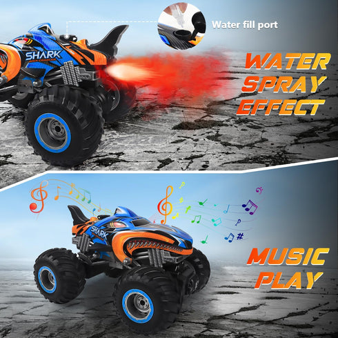 1:16 2.4 GHz All Terrain Monster Truck, RC Truck with 2 Rechargeable Batteries for 80 Mins Play