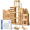 ICEKO KN 100pcs Classic Wooden Building Blocks Set, Solid STEM Toys for Kids, Montessori Toys for Toddlers