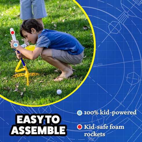 Stomp Rocket Jr Glow Rocket Refills - 3 Rockets for Soft Foam Rocket Launcher - Fun Outdoor Toys for Kids